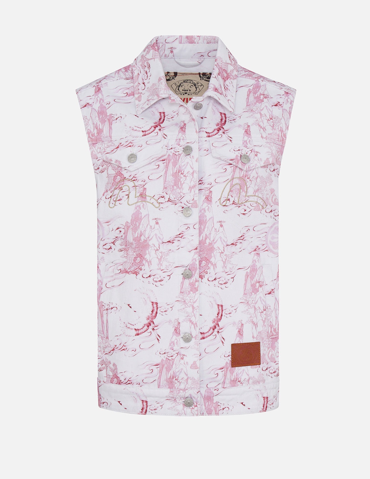 LANDSCAPE SOMETSUKE DENIM VEST JACKET - 7