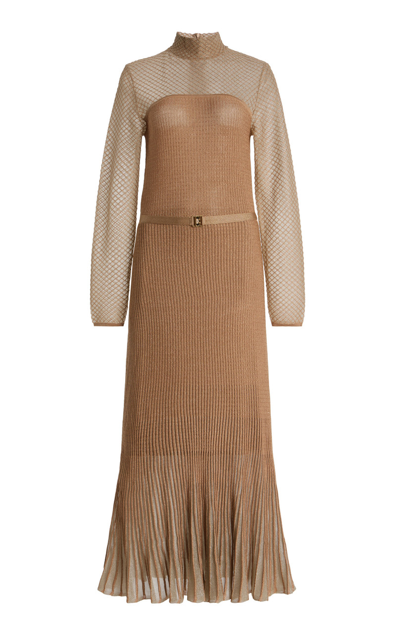 Hypnotic Metallic-Knit Midi Dress metallic 1