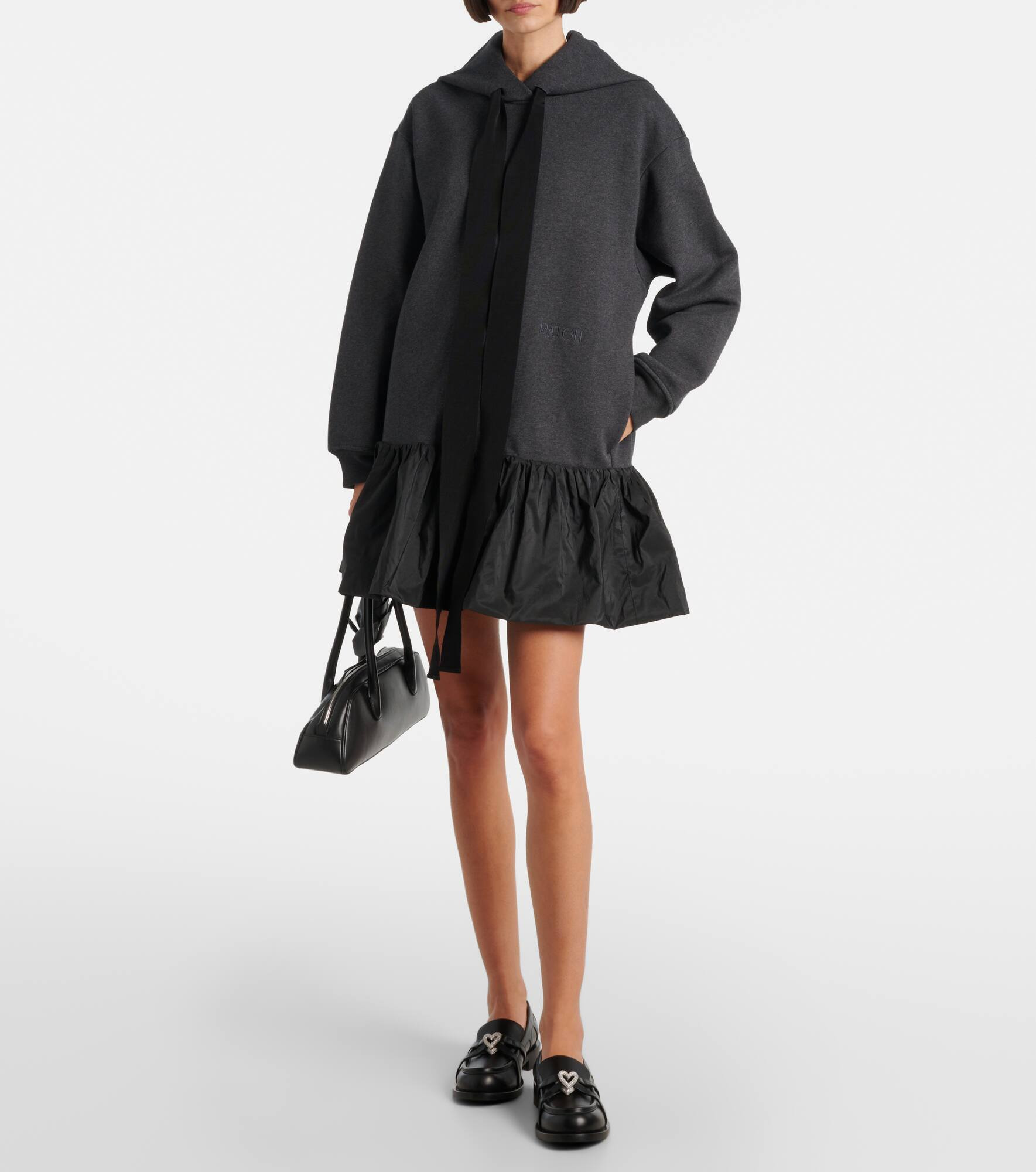 Hooded cotton sweatshirt dress - 6