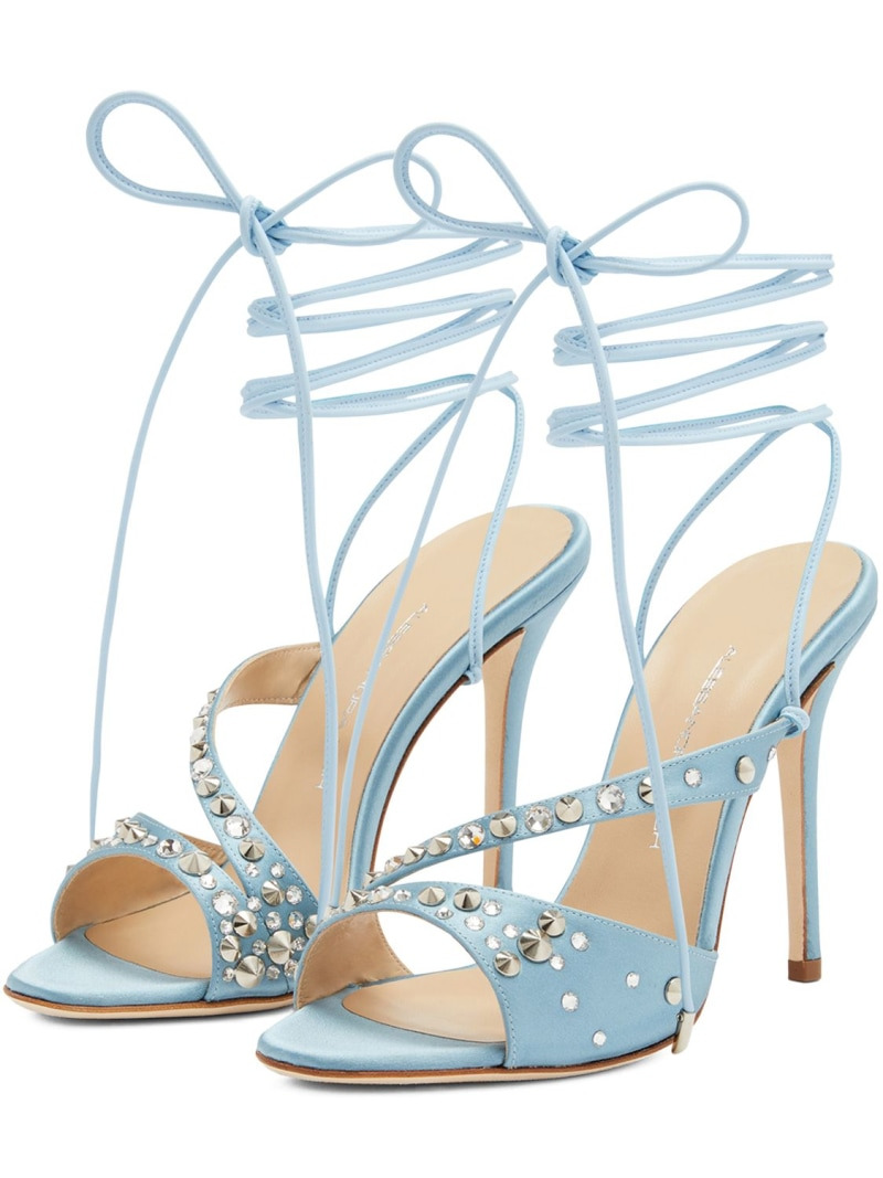 100mm Visocse & silk satin sandals - 3