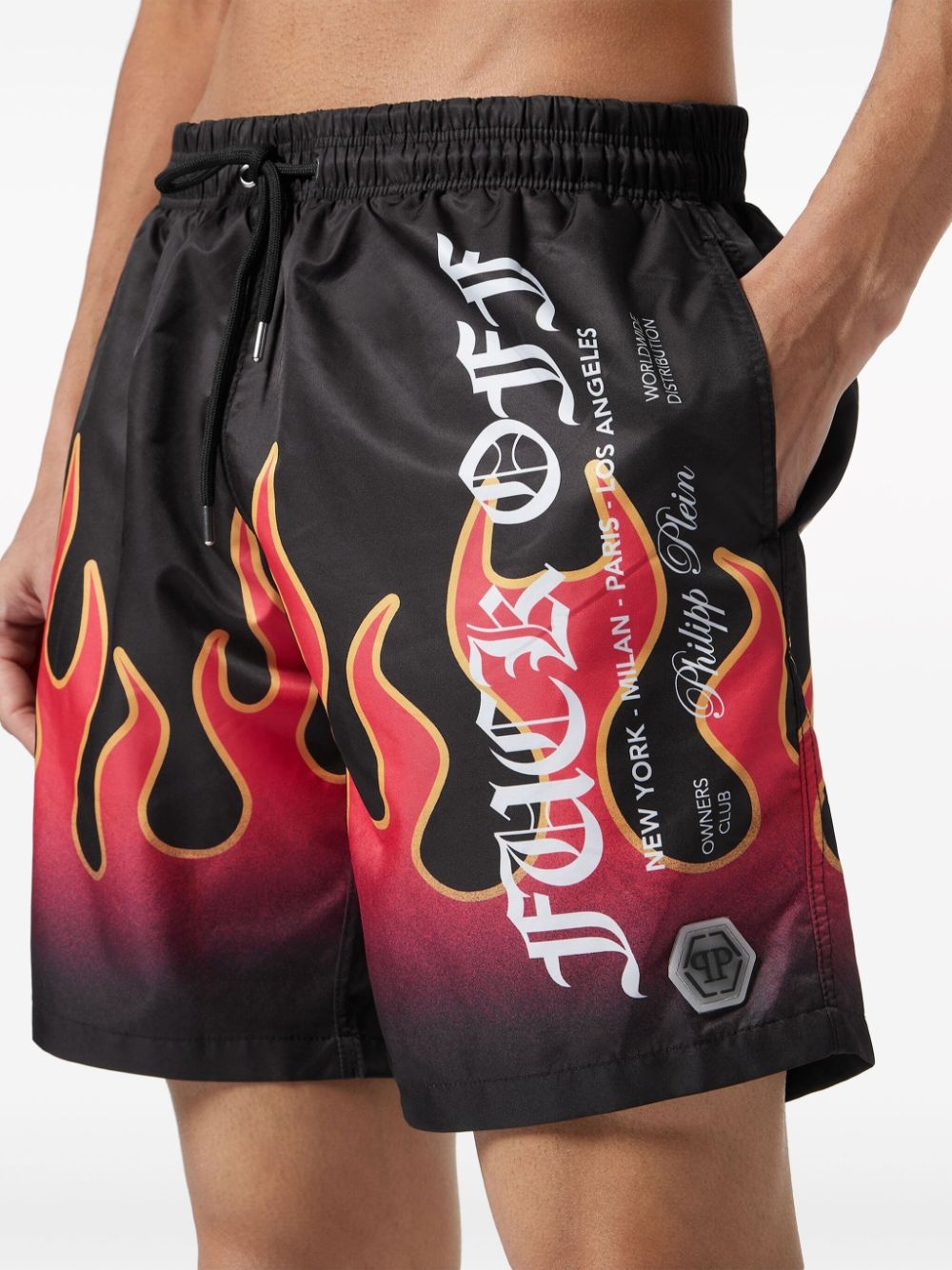 flame-print swim shorts - 4
