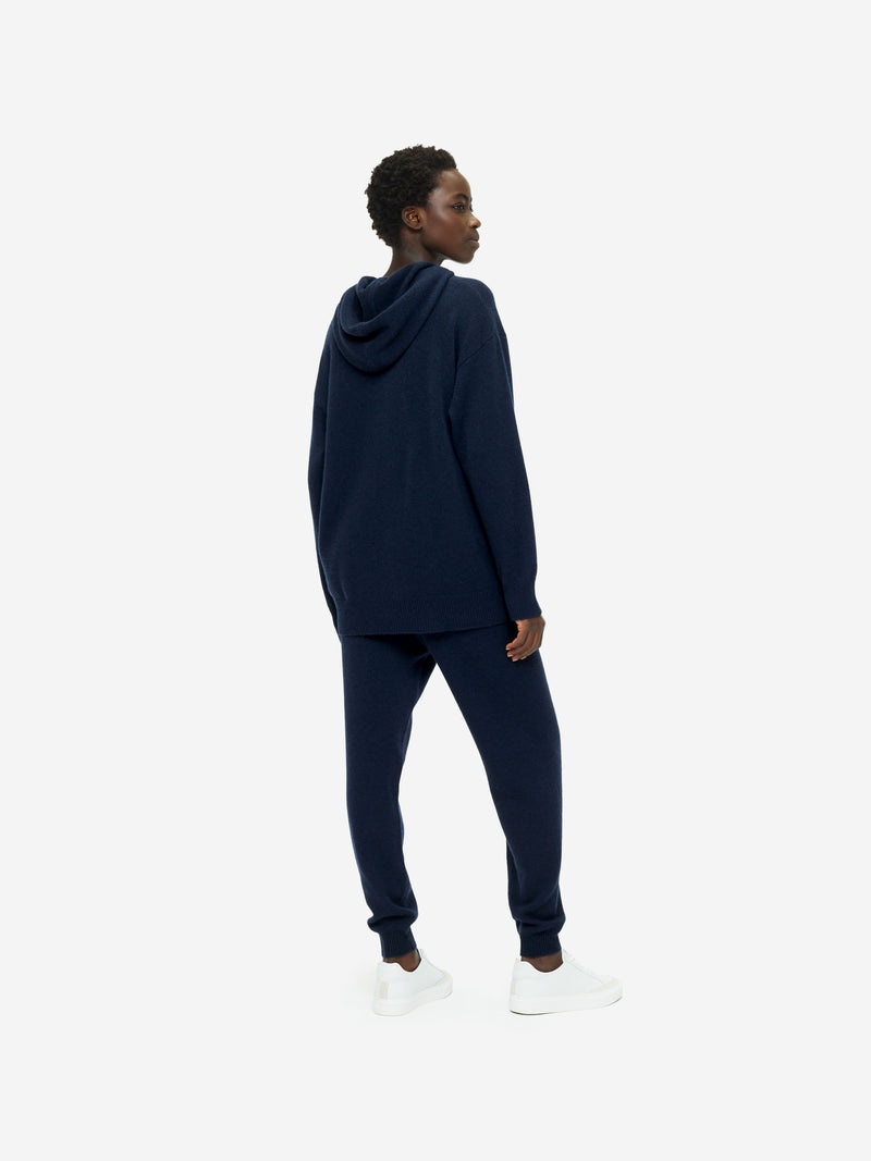 Women's Relaxed Pullover Hoodie Daphne Cashmere Navy - 4