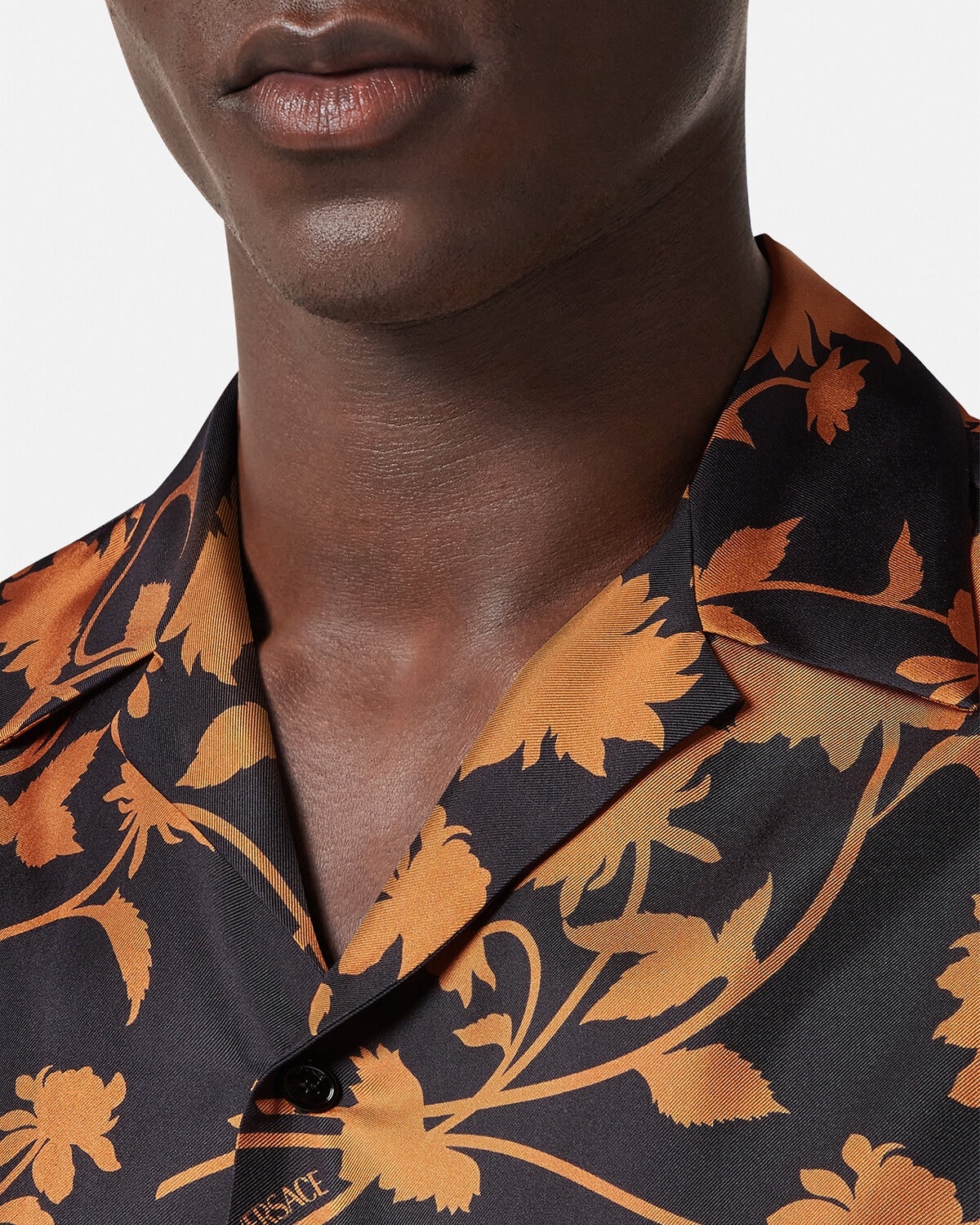 Floral Silhouette Silk Shirt - 5