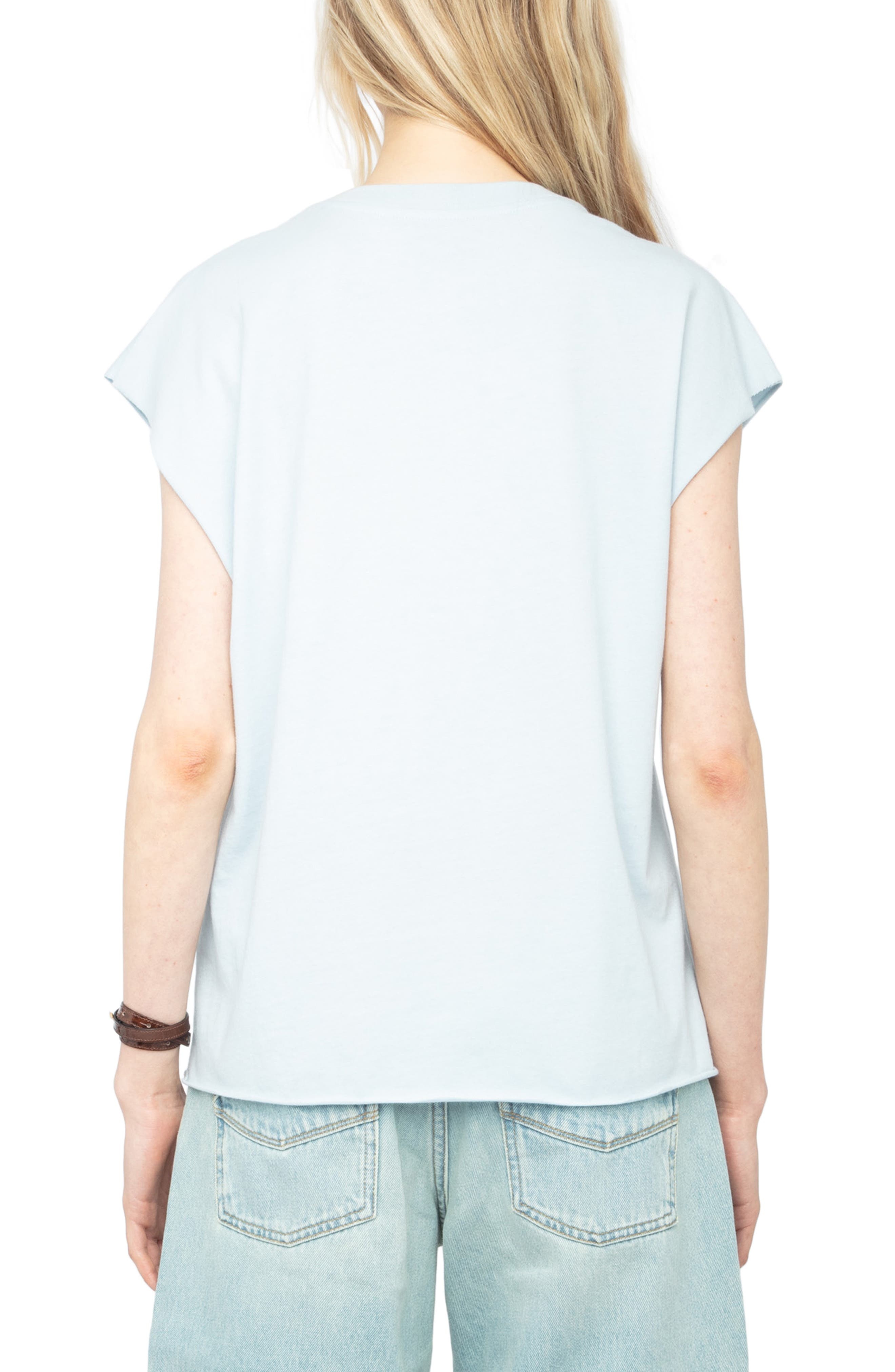 Zadig & Voltaire Somebody Loves Me Rhinestone Cotton Graphic T-Shirt in Cloud at Nordstrom - 2