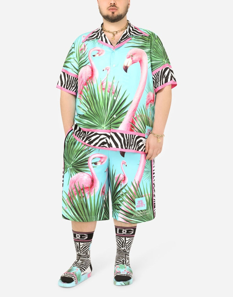 Dolce & Gabbana Flamingo-print cotton socks outlook