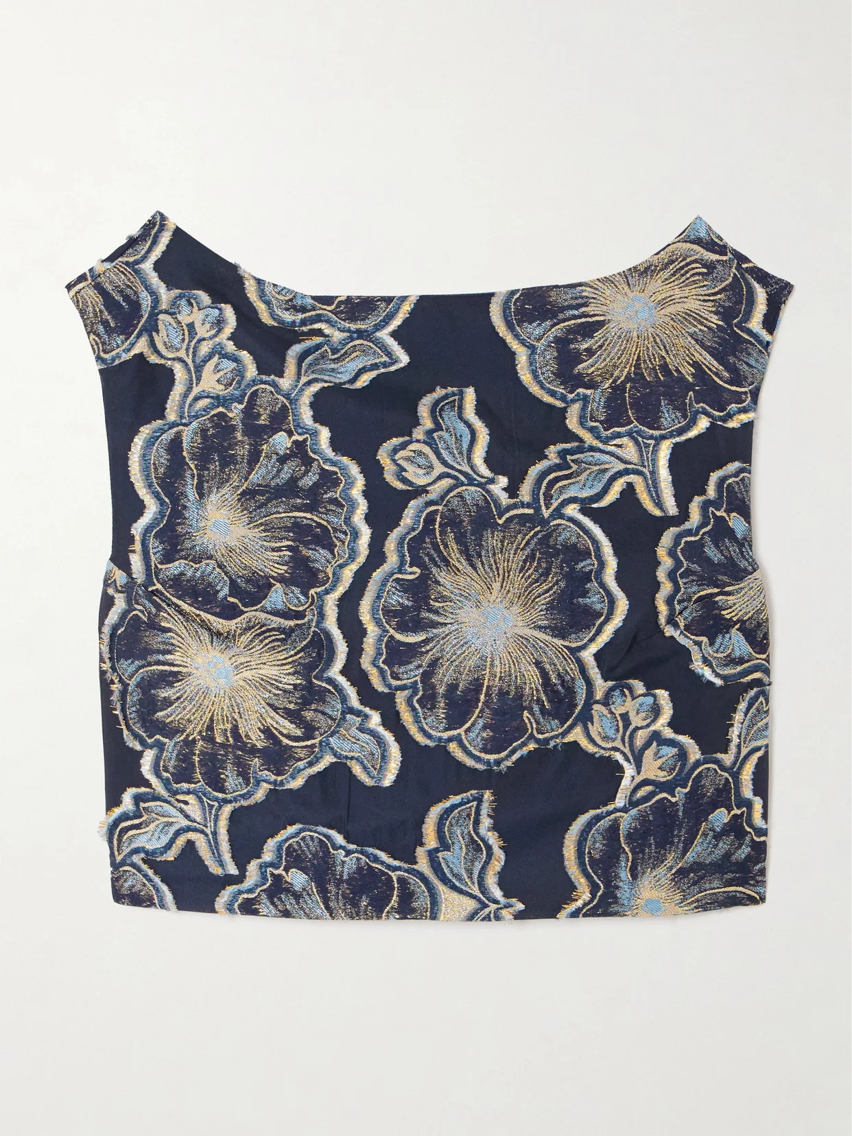 Richard Barocco Cropped Metallic Fil Coupé Top - 1