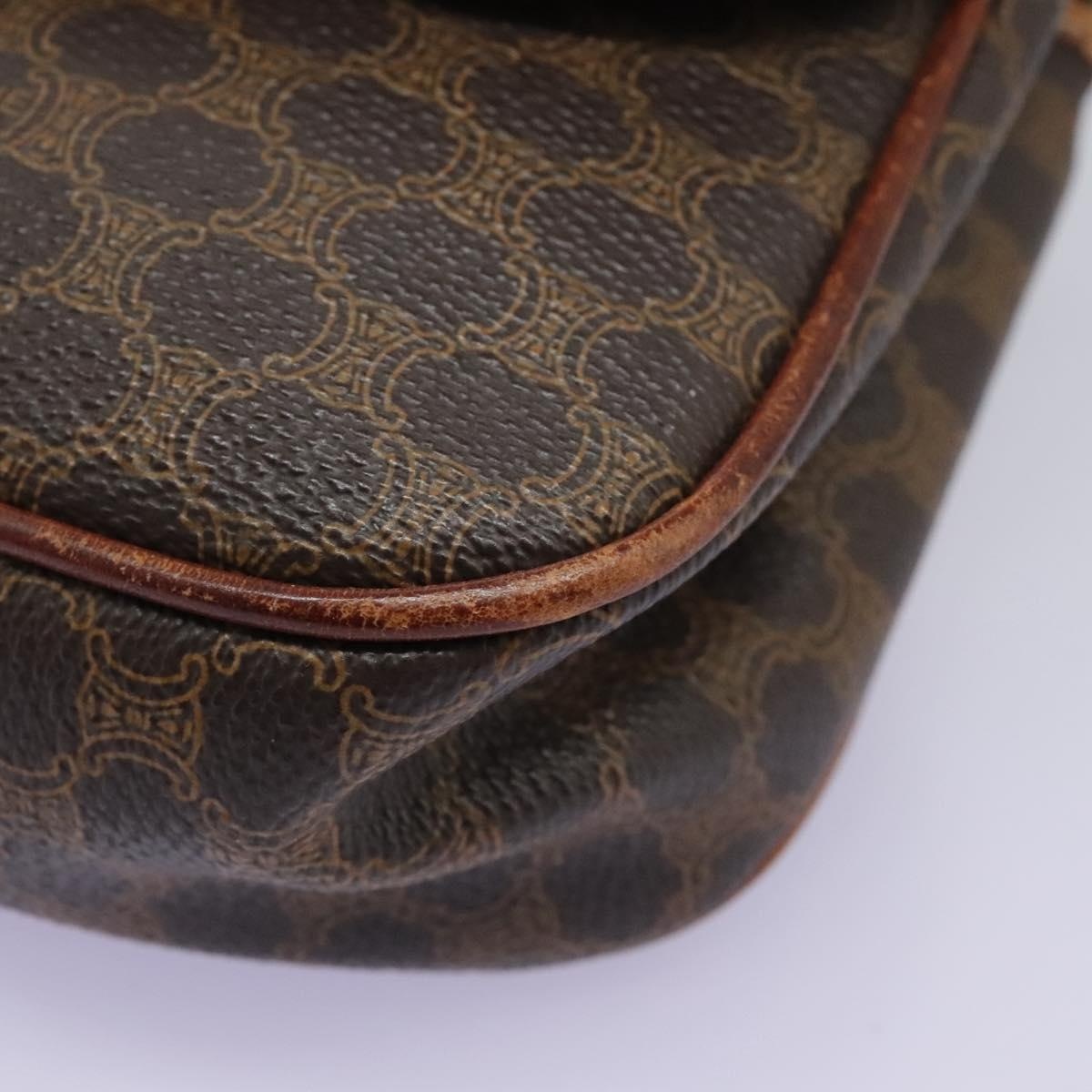 CELINE Macadam Canvas Shoulder Bag Pvc Leather Brown - 14