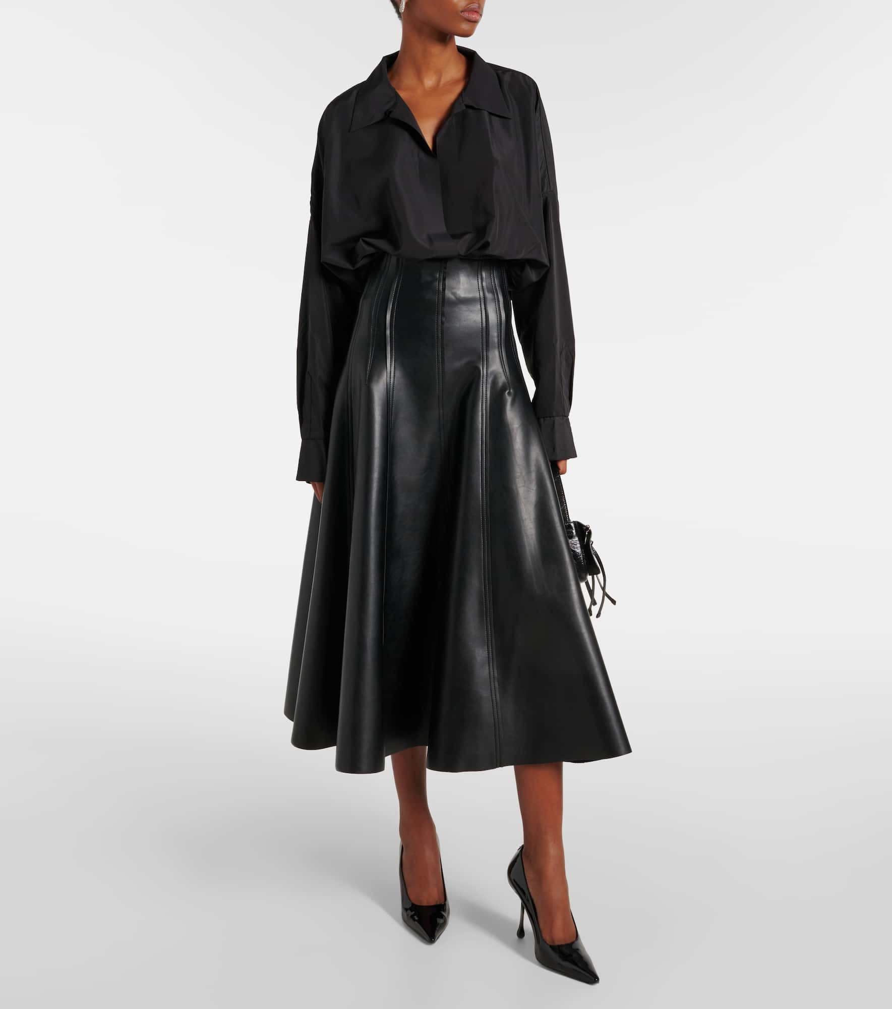 Grace faux leather midi skirt - 2