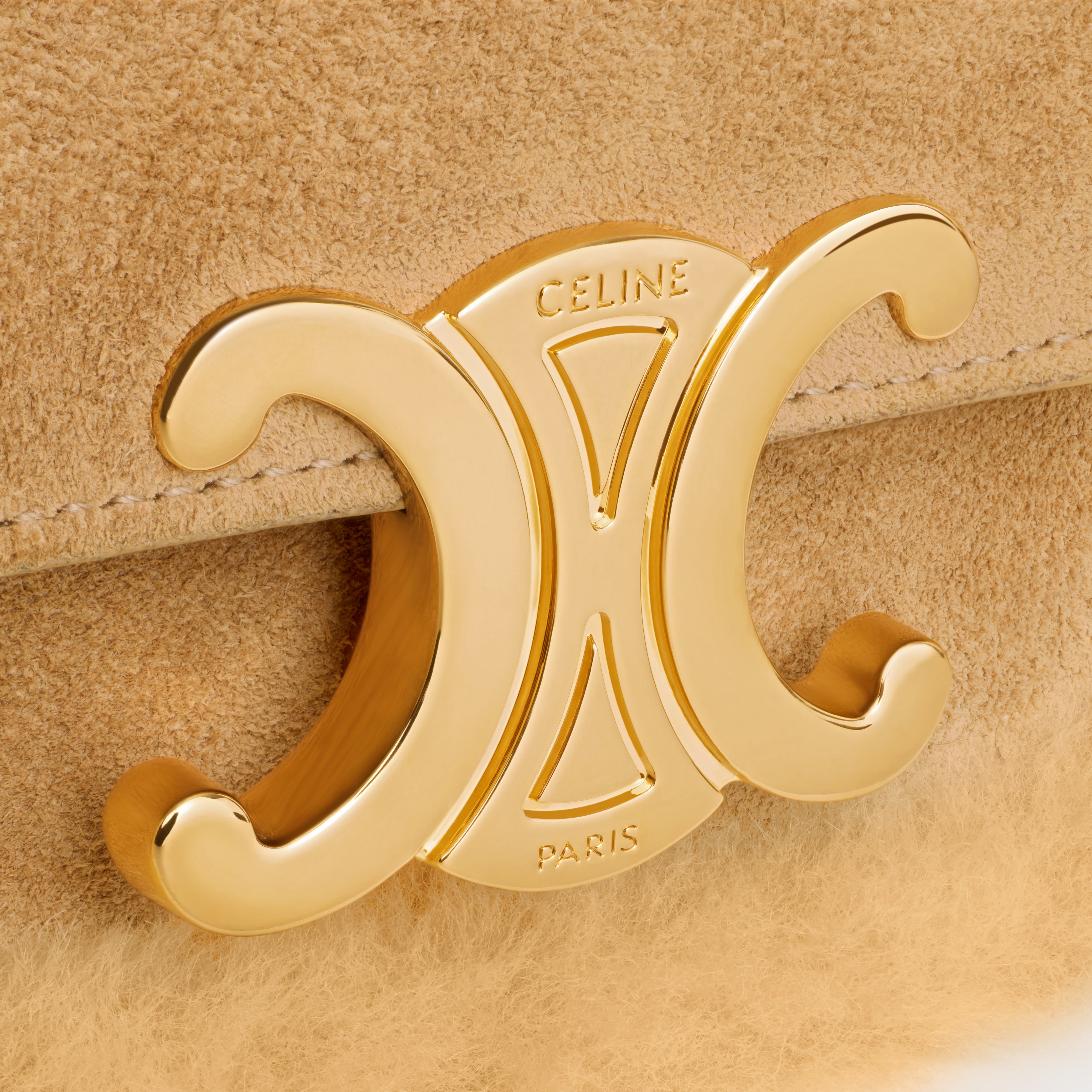 MINI CHAIN CLAUDE in SUEDE CALFSKIN AND SHEARLING - 5