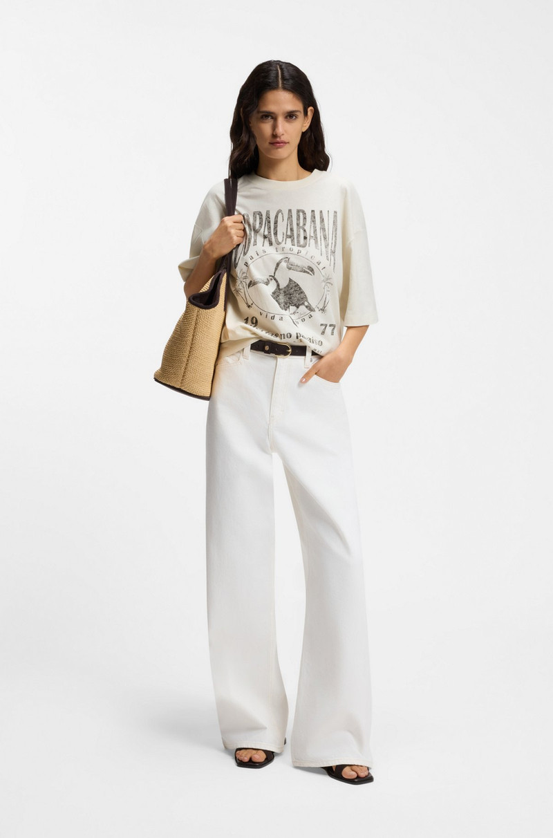 BOSS COTTON-JERSEY T-SHIRT WITH PRINTED ARTWORK outlook