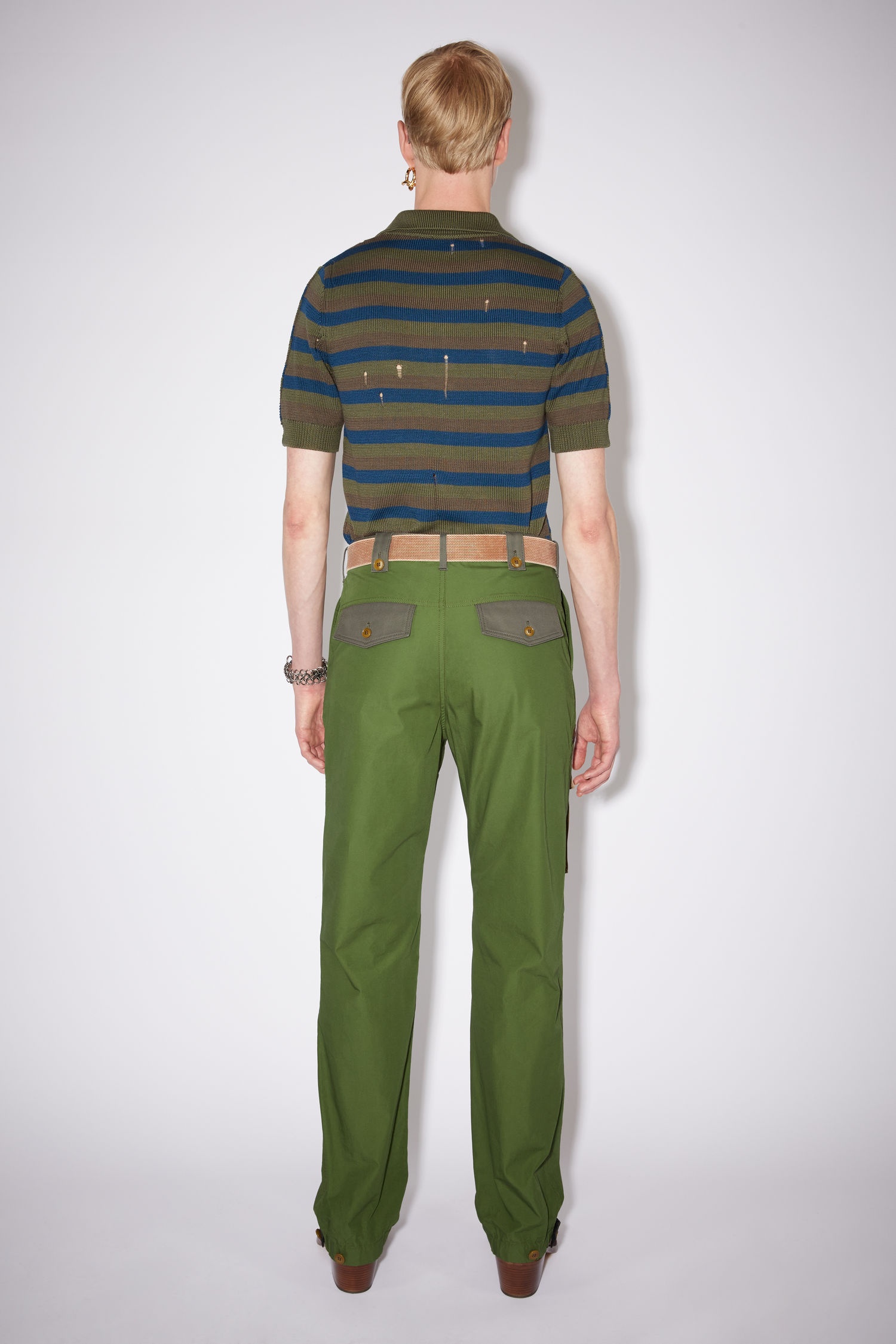 Slim combat trousers - Hunter green/olive green - 3