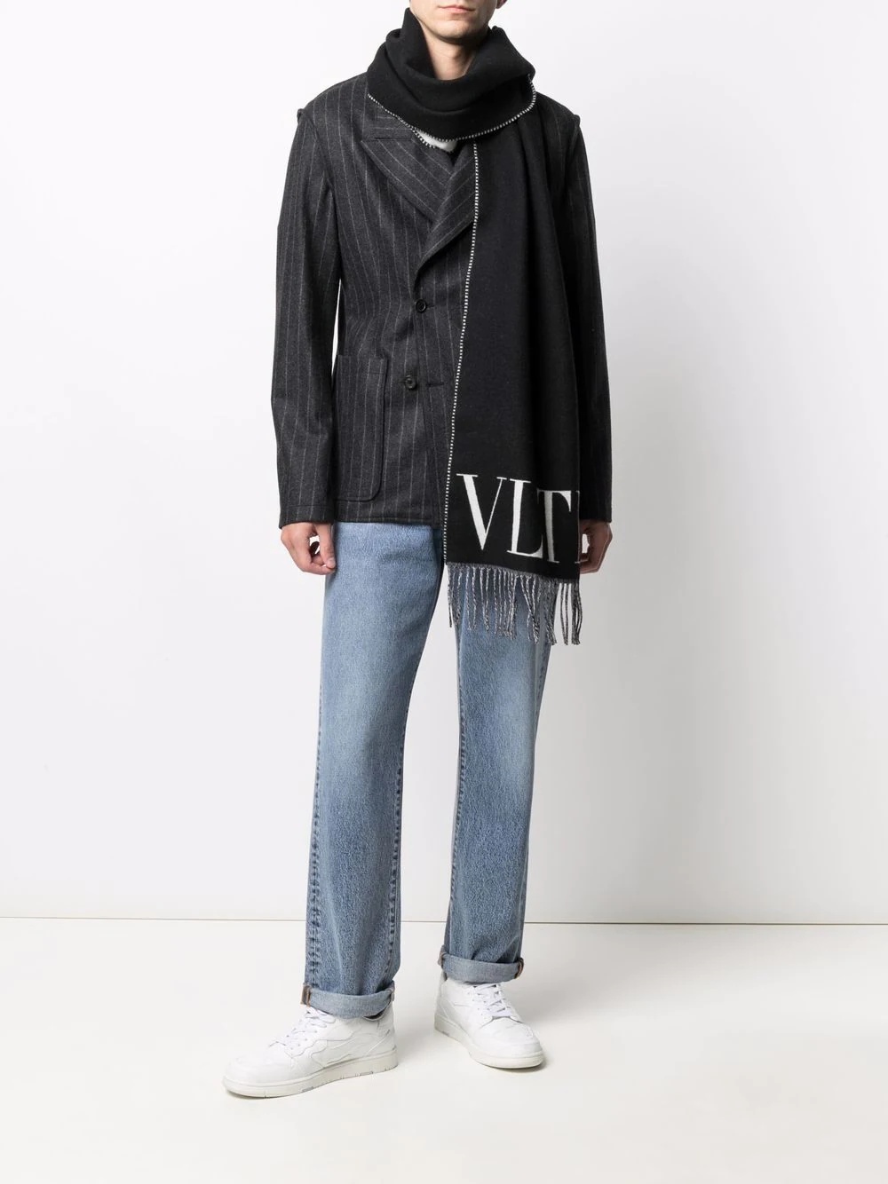 VLTN knitted logo scarf - 2