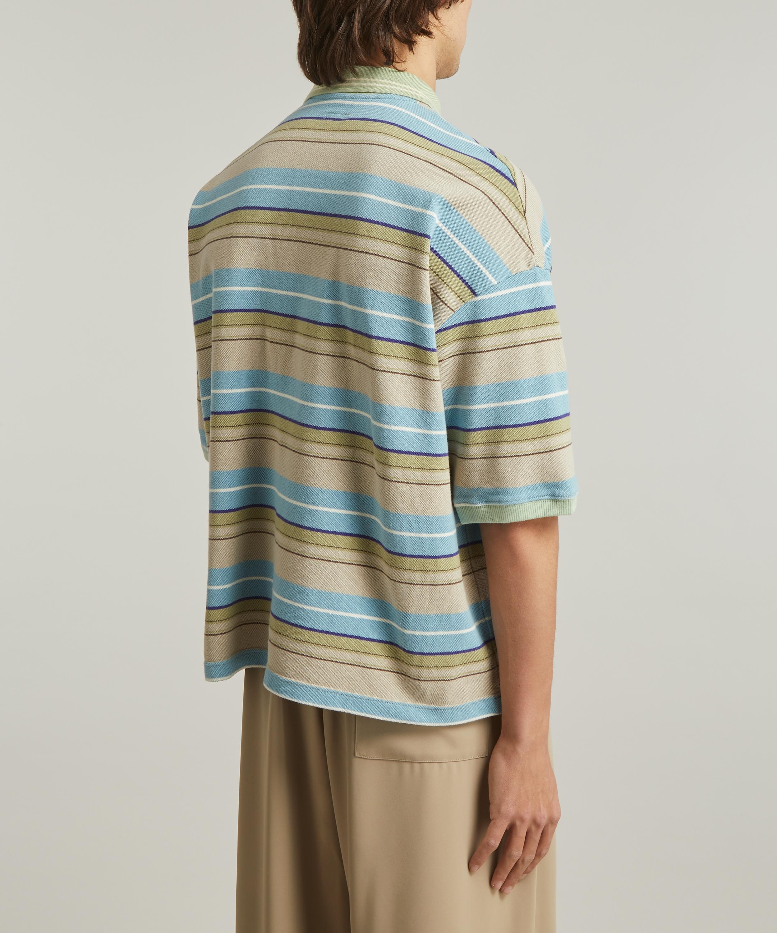 Multi Stripe Pique BOX Polo Shirt - 4