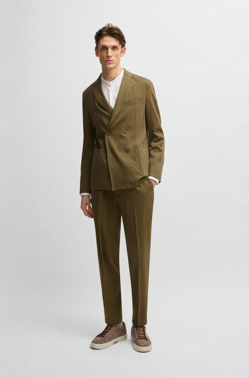 BOSS BOSS SELECTED BY SHOHEI OHTANI TAPERED-FIT TROUSERS IN A LINEN BLEND outlook