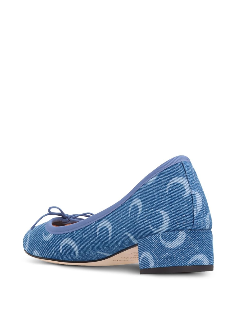 x Marine Serre Camille crescent moon-print heeled pumps - 3