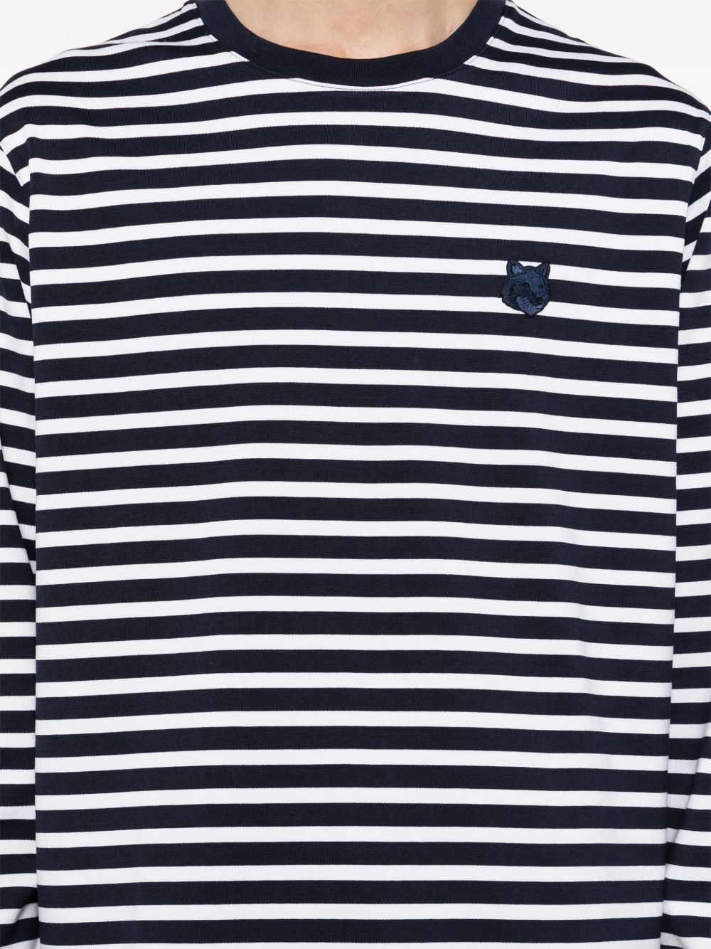 Bold Fox head patch regular marin T-shirt - 4