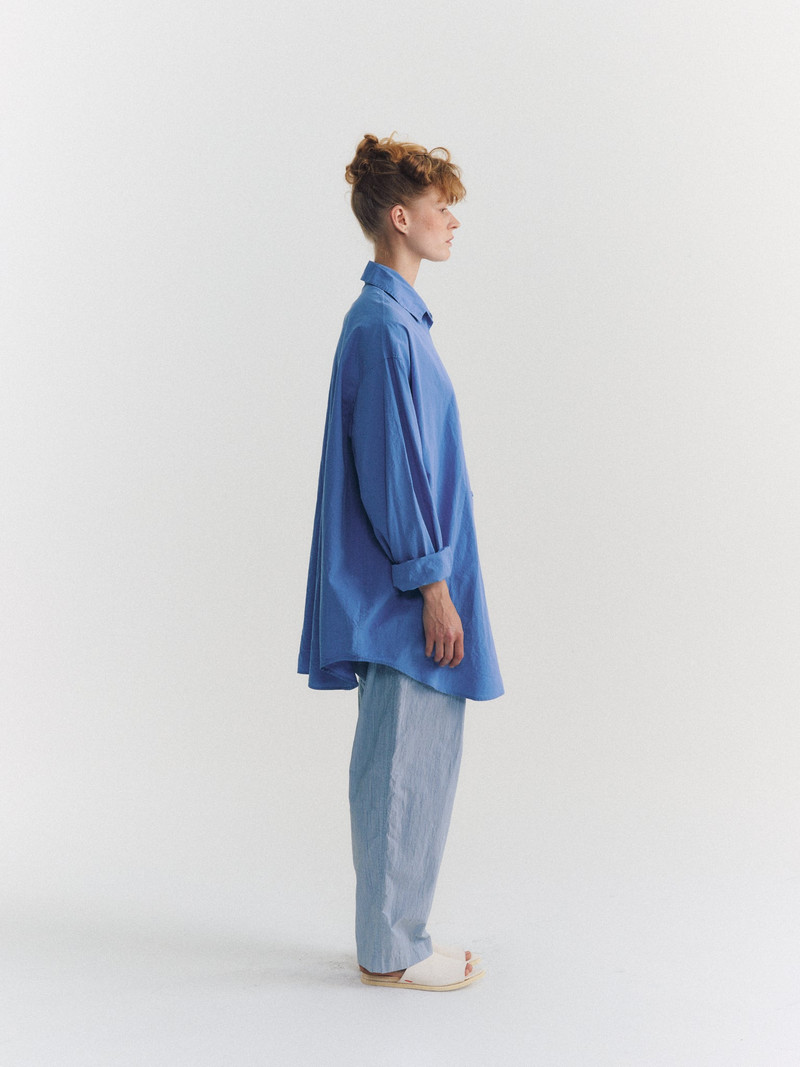 CASEY/CASEY TIPPY SHIRT - CHALK POPLIN - L BLUE outlook