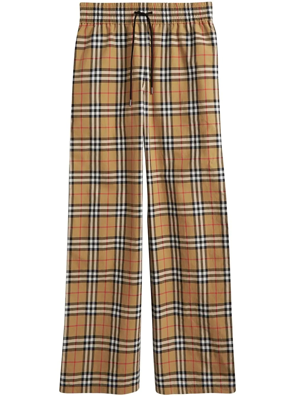 Vintage Check satin trim trousers - 1