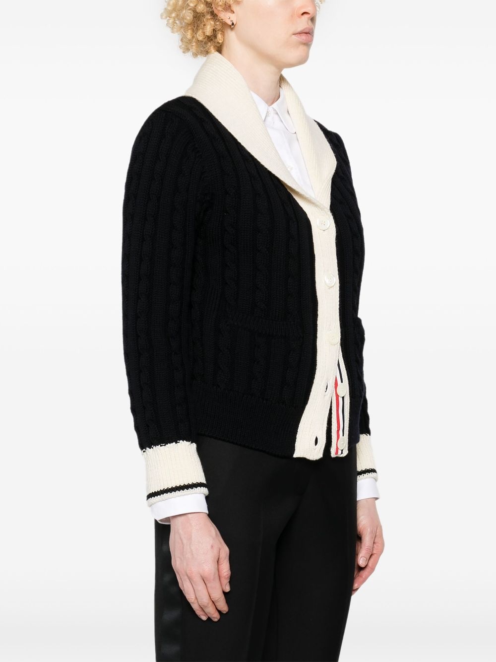 4-Bar cable-knit cardigan - 3