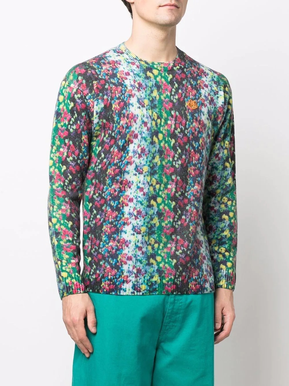 embroidered-motif long-sleeve jumper - 3