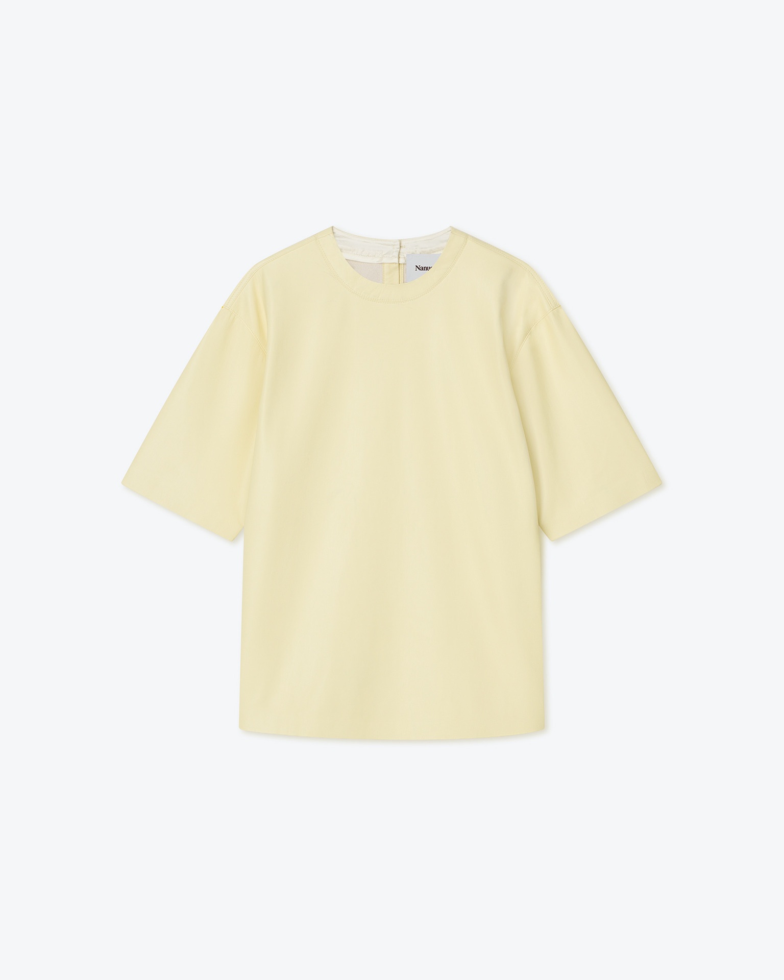 ISAAC - OKOBOR™ alt-leather T-shirt - Moon - 1