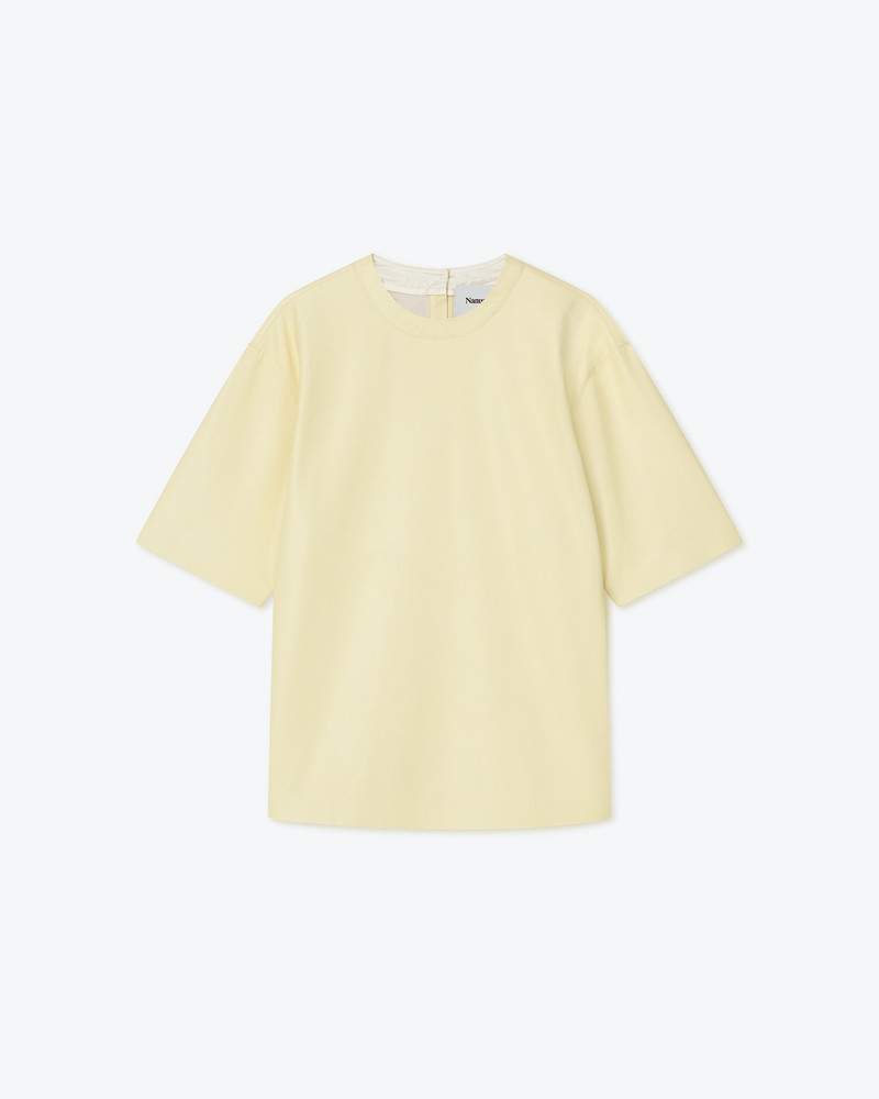 ISAAC - OKOBOR™ alt-leather T-shirt - Moon 1