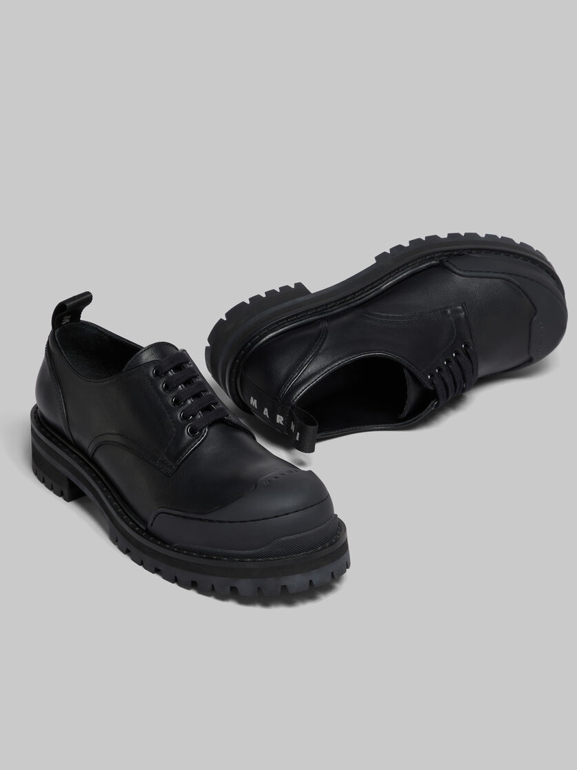 BLACK LEATHER DADA ARMY DERBY SHOE - 4