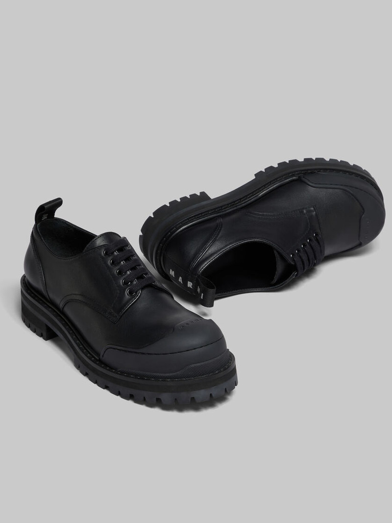 BLACK LEATHER DADA ARMY DERBY SHOE 4
