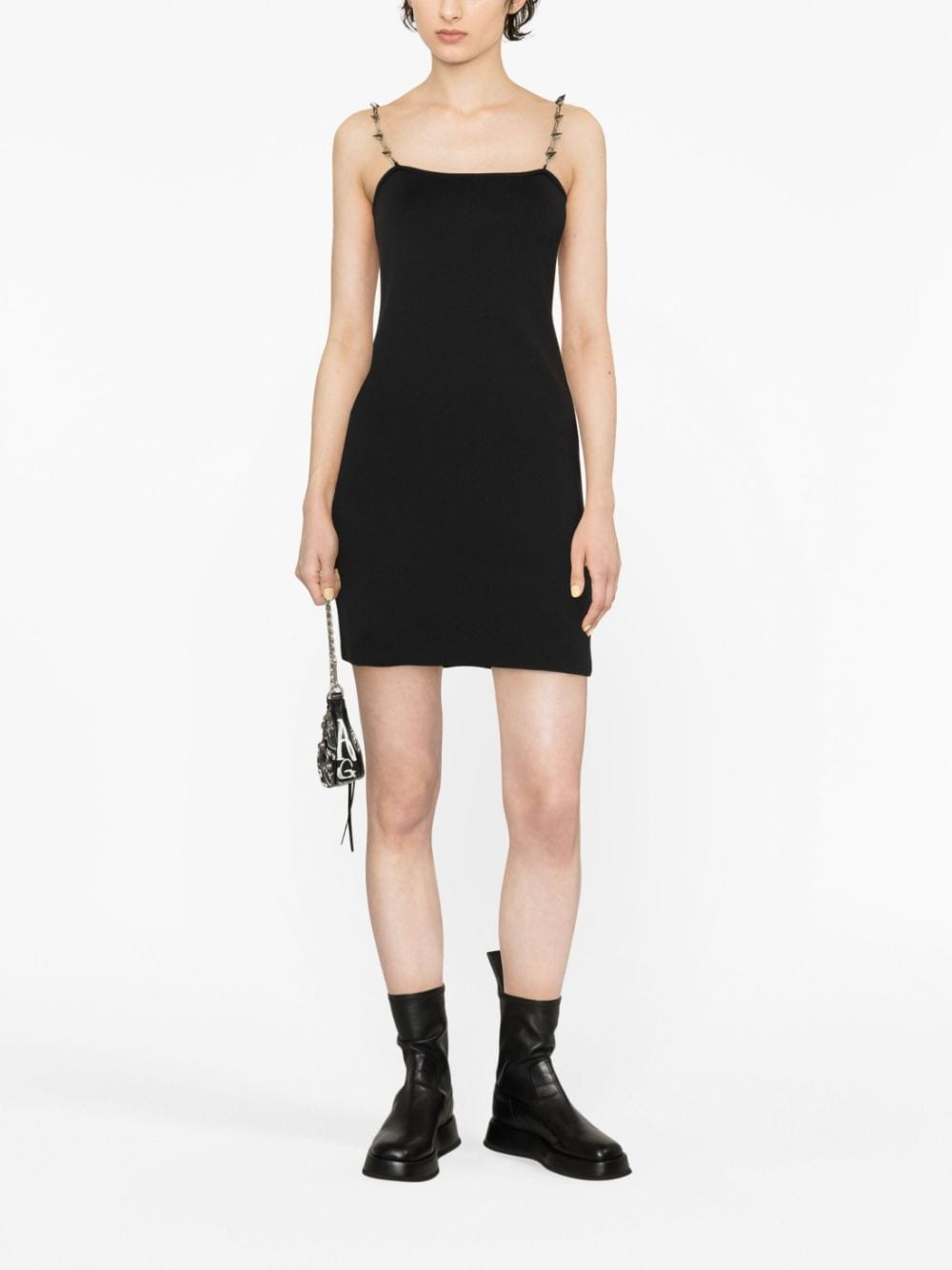 studded chain-strap minidress - 2
