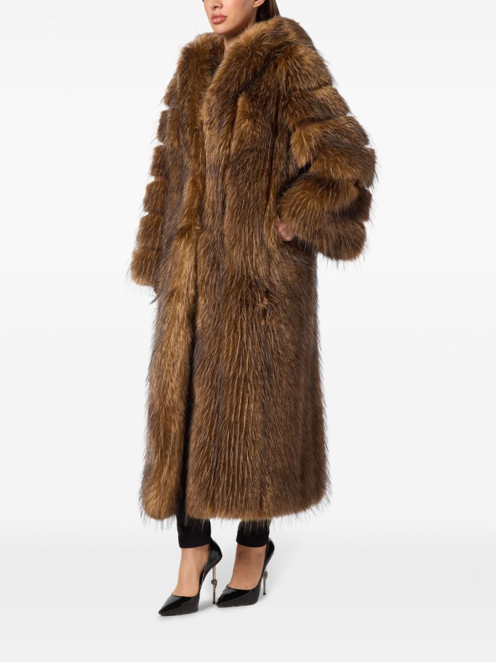 faux-fur coat - 3