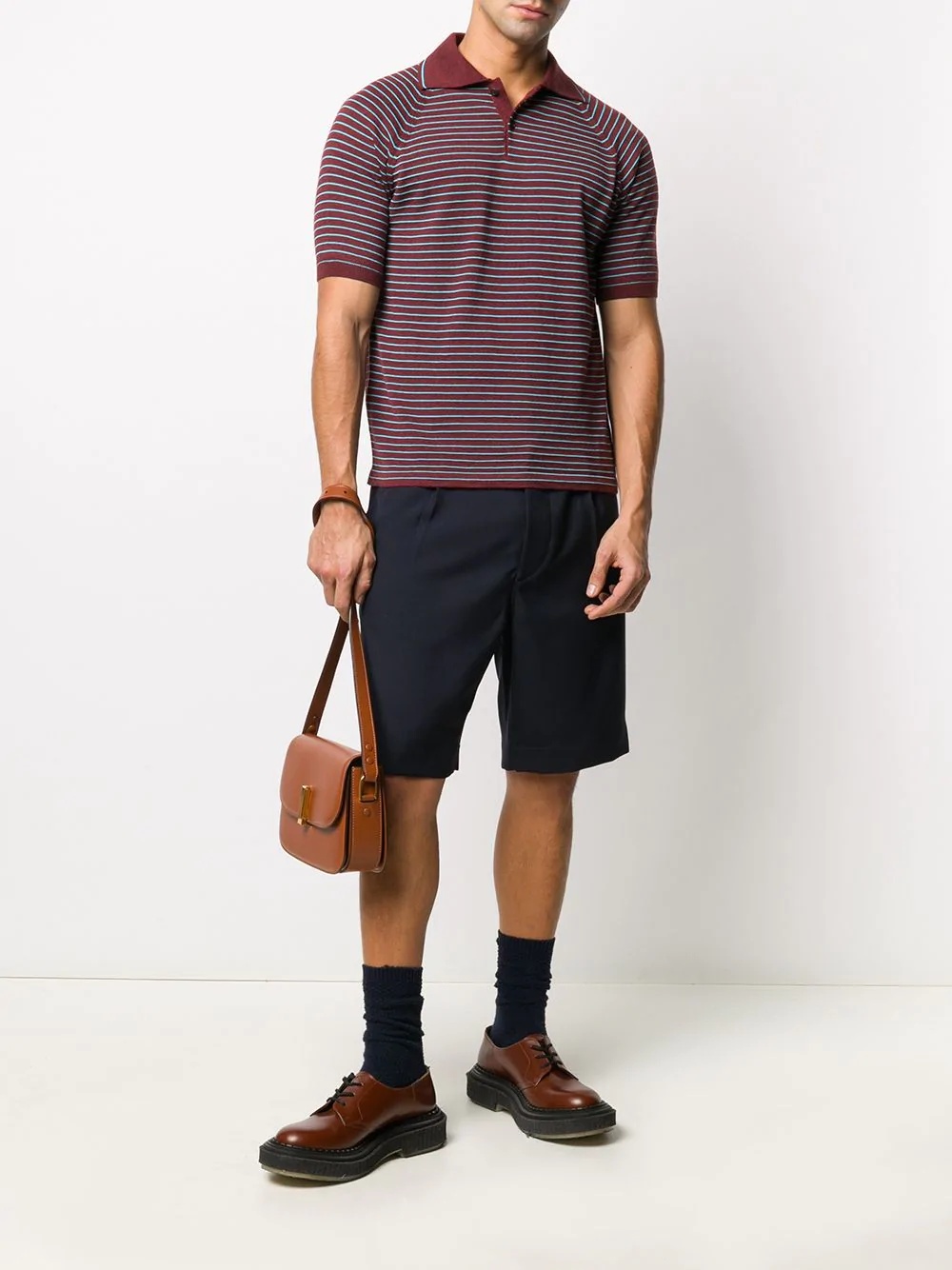 striped knitted polo shirt - 2