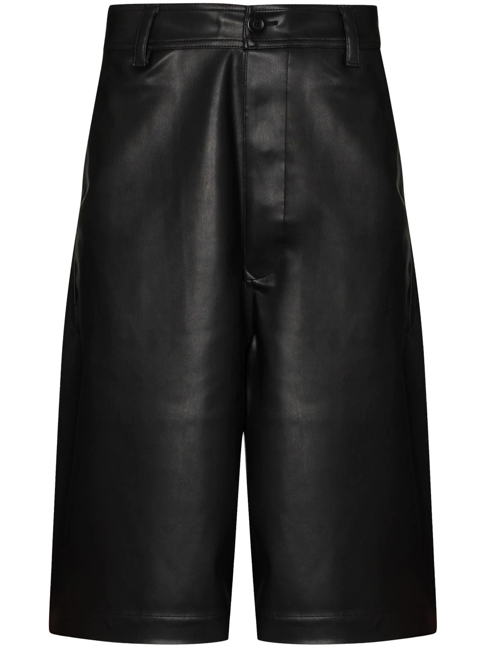 wide leg faux leather shorts - 1