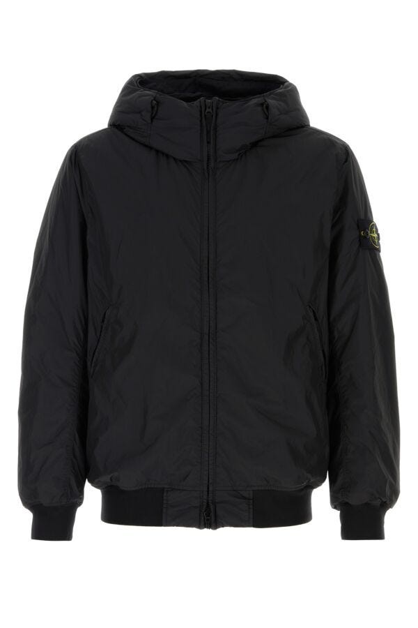 Black nylon padded jacket - 1