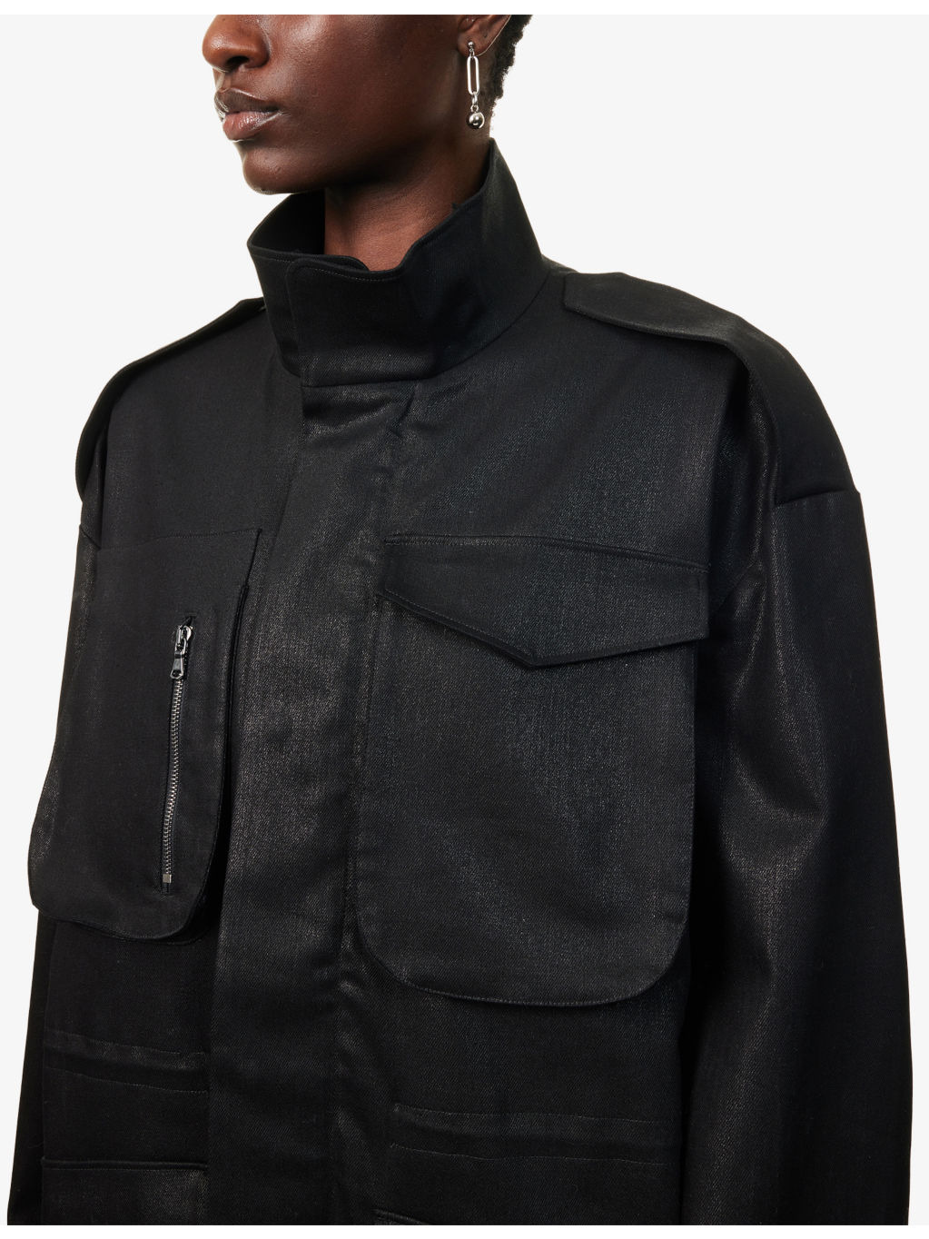 Relaxed-Fit Drawstring Stretch-Cotton Jacket - 5