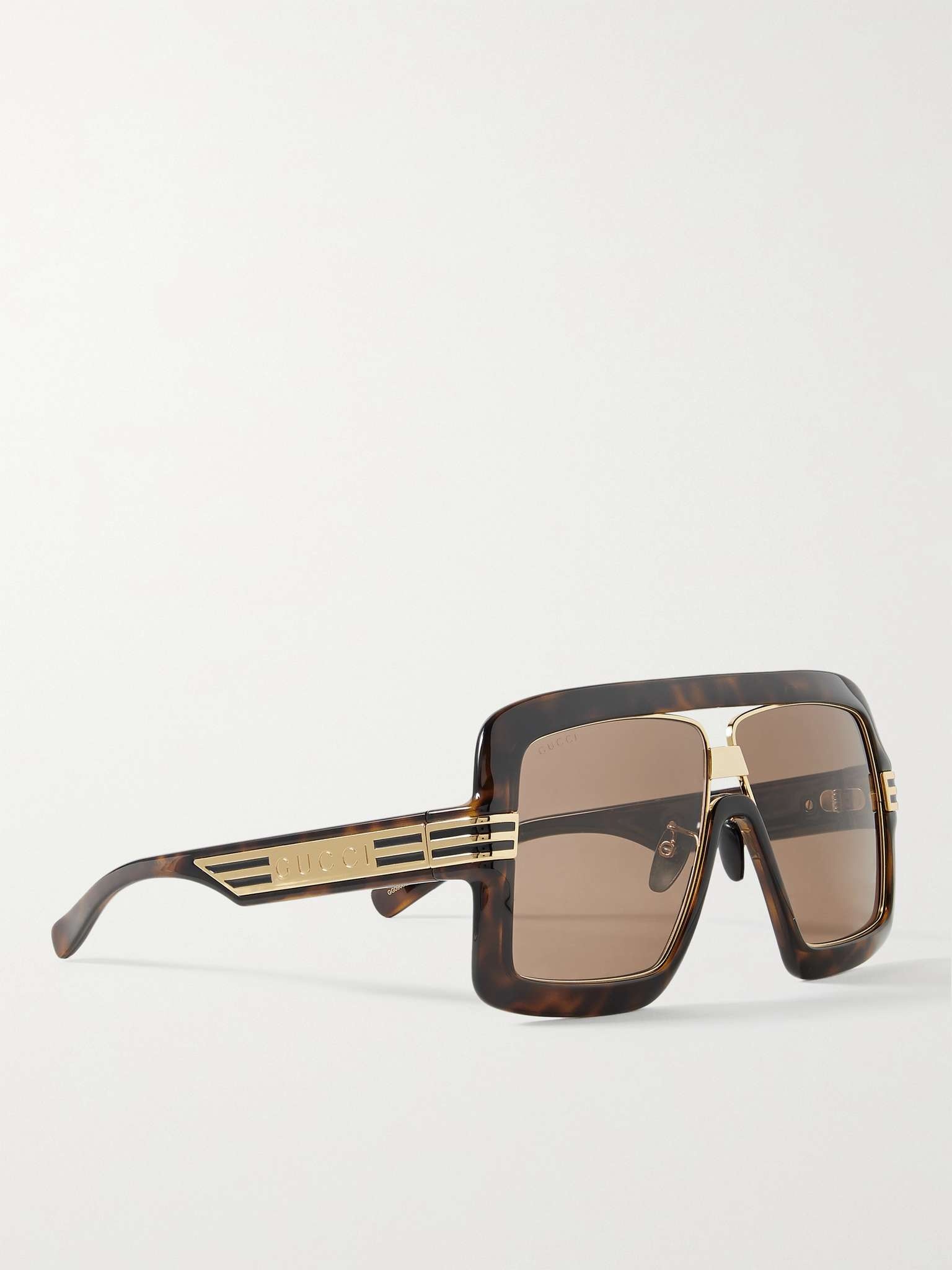 Oversized Square-Frame Tortoiseshell Acetate and Gold-Tone Sunglasses - 2