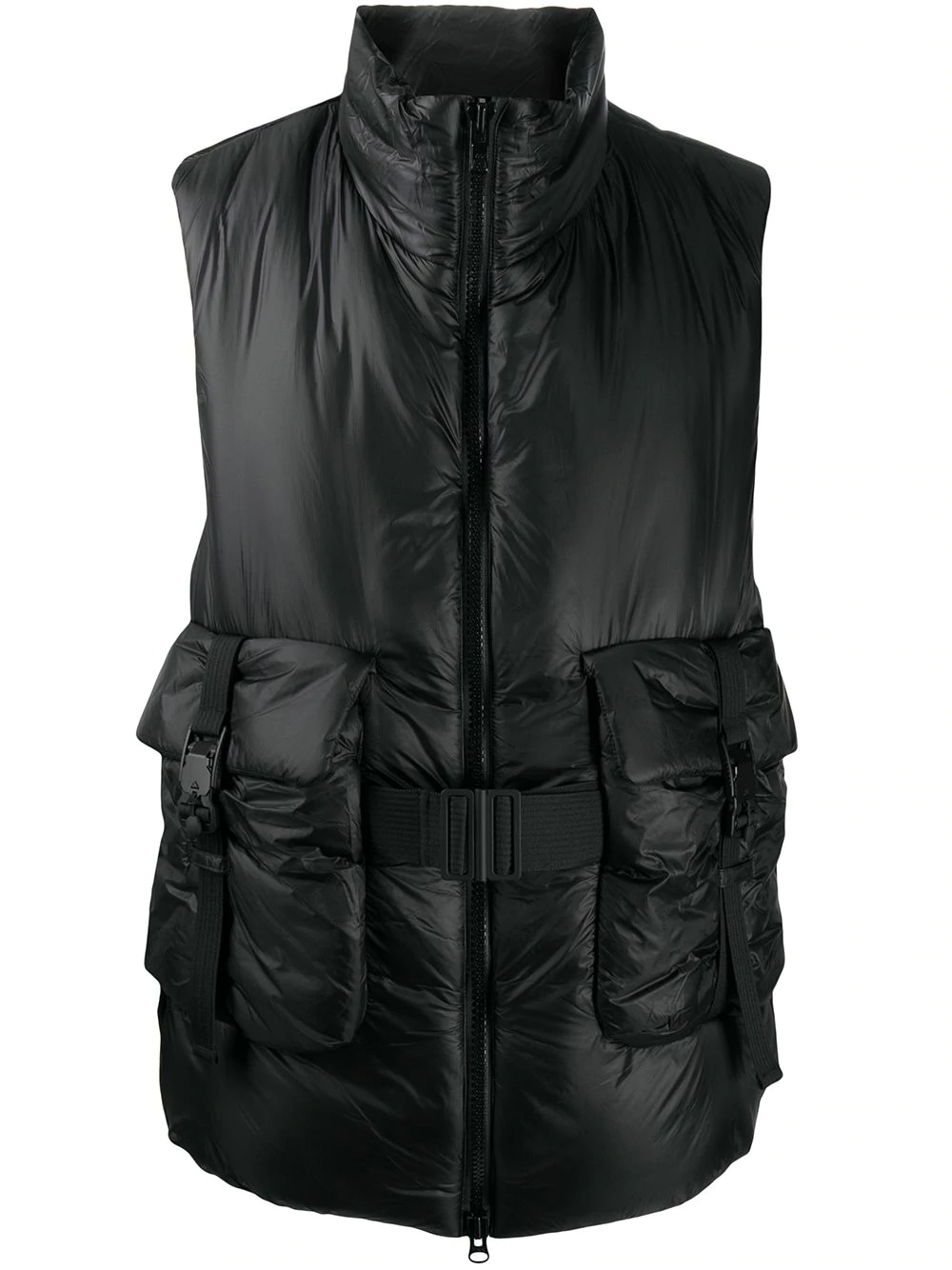 belted padded gilet  - 1