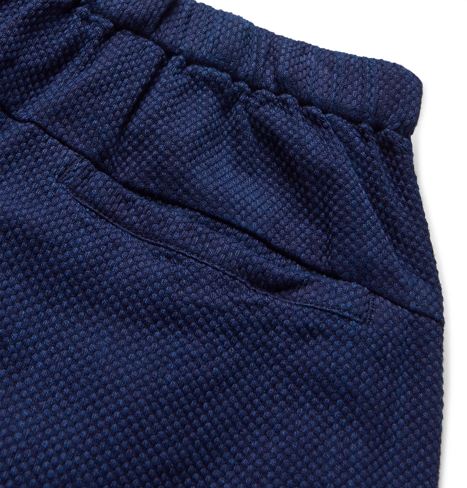 Indigo-Dyed Belted Cotton-Jacquard Shorts - 5