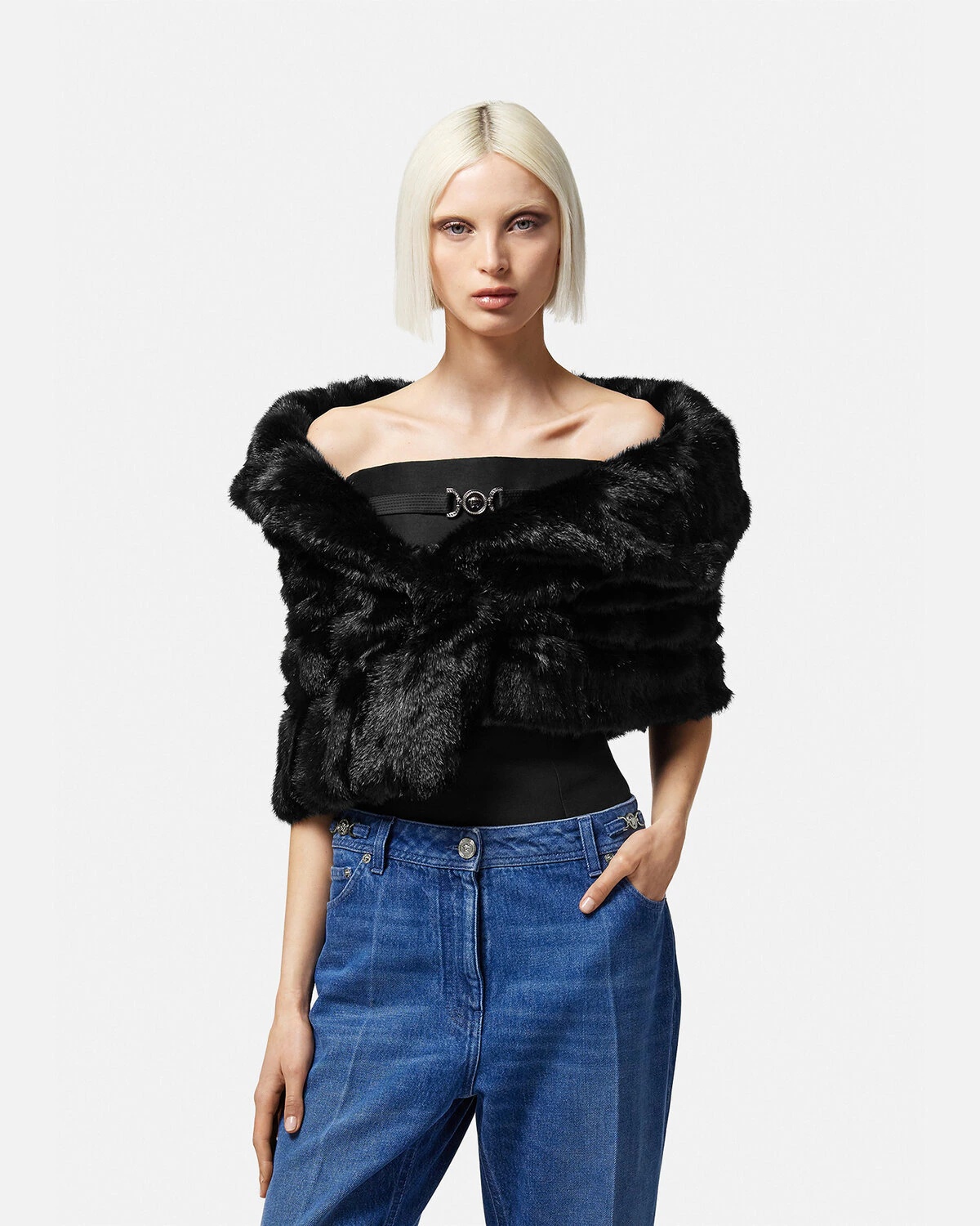 Faux-Fur Cape Stole - 3