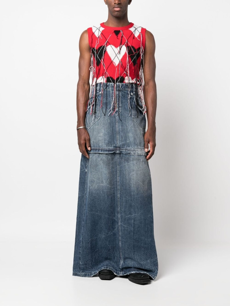 Martine Rose detachable washed denim skirt outlook