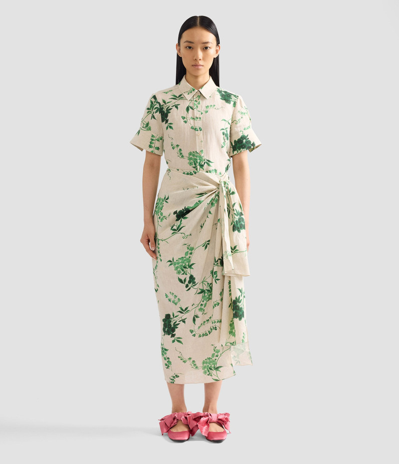 FLORAL PRINT LINEN SHORT SLEEVE SHIRT 4