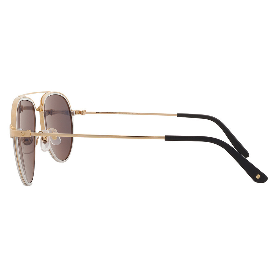 Cartier Santos de Cartier Polarized Grey Pilot Men's Sunglasses CT0325S 007 59 - 4