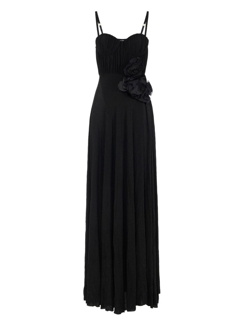 floral-appliqué detailing dress 1