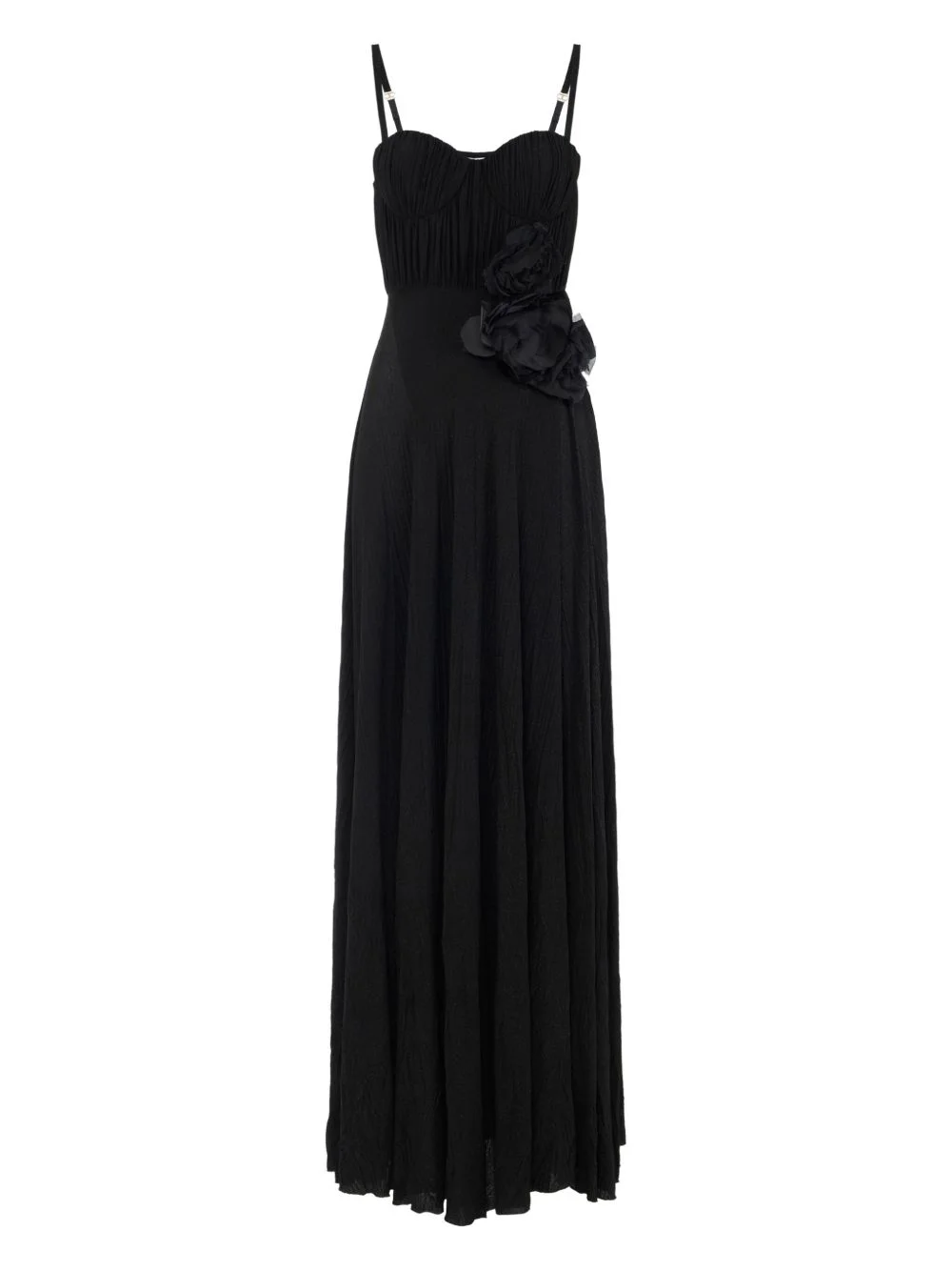 floral-appliqué detailing dress - 1