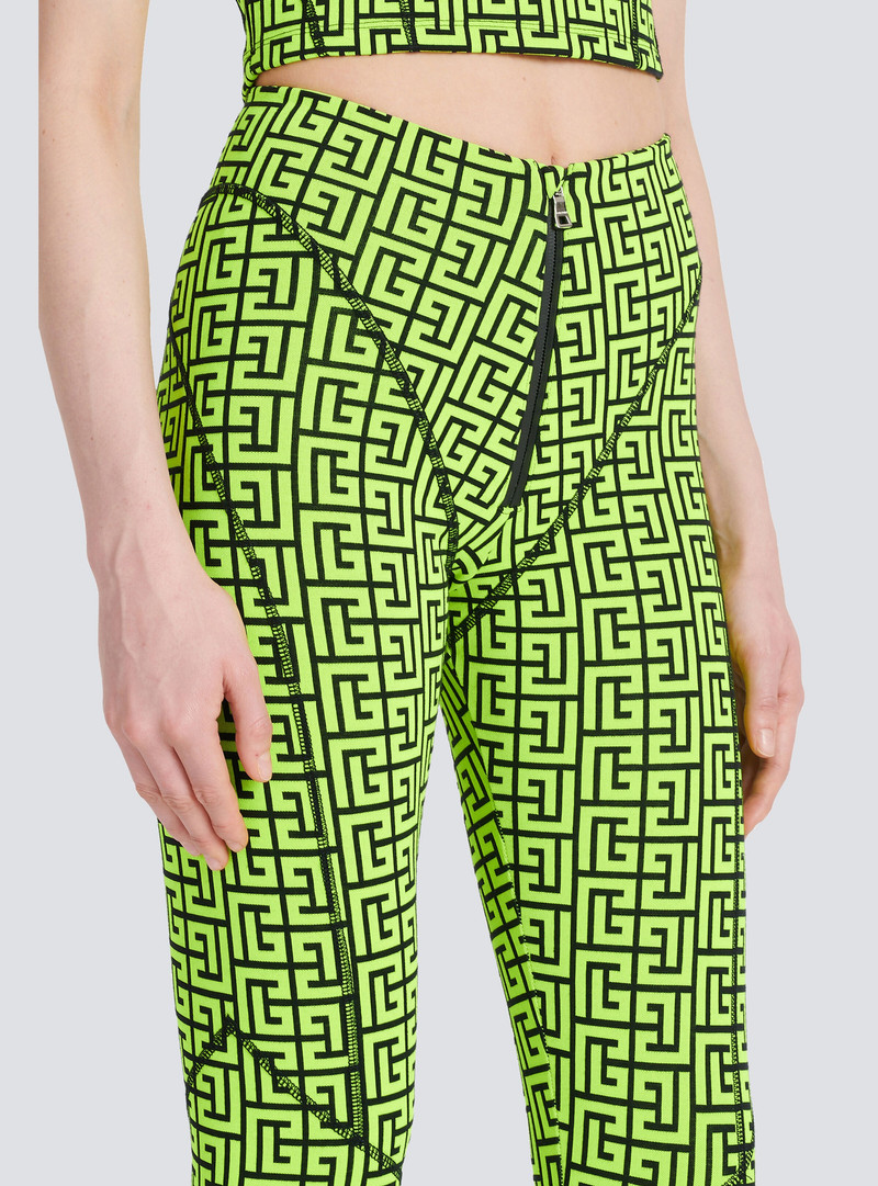 Balmain-monogrammed jersey leggings 7