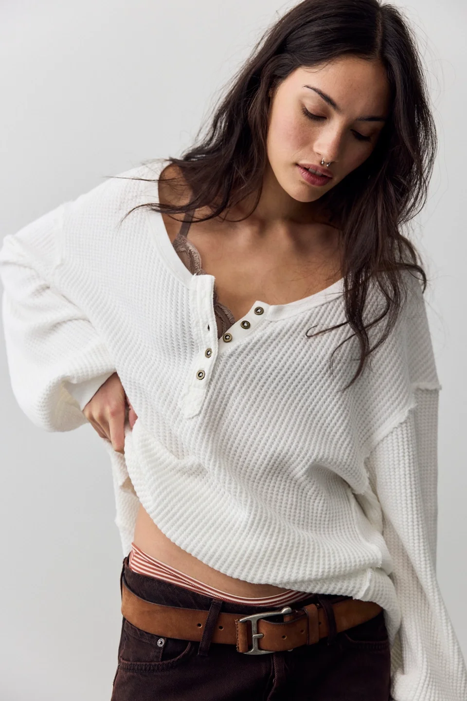 We The Free Montreal Oversized Thermal Henley - 1