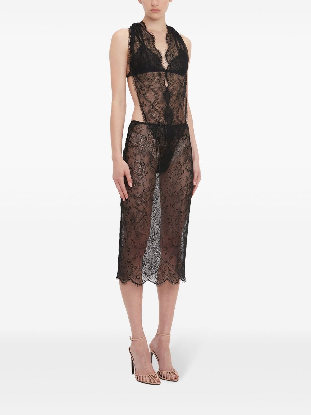 chantilly-lace midi skirt - 3