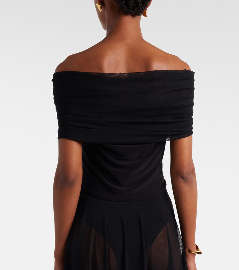 Semi-sheer mesh maxi dress 5