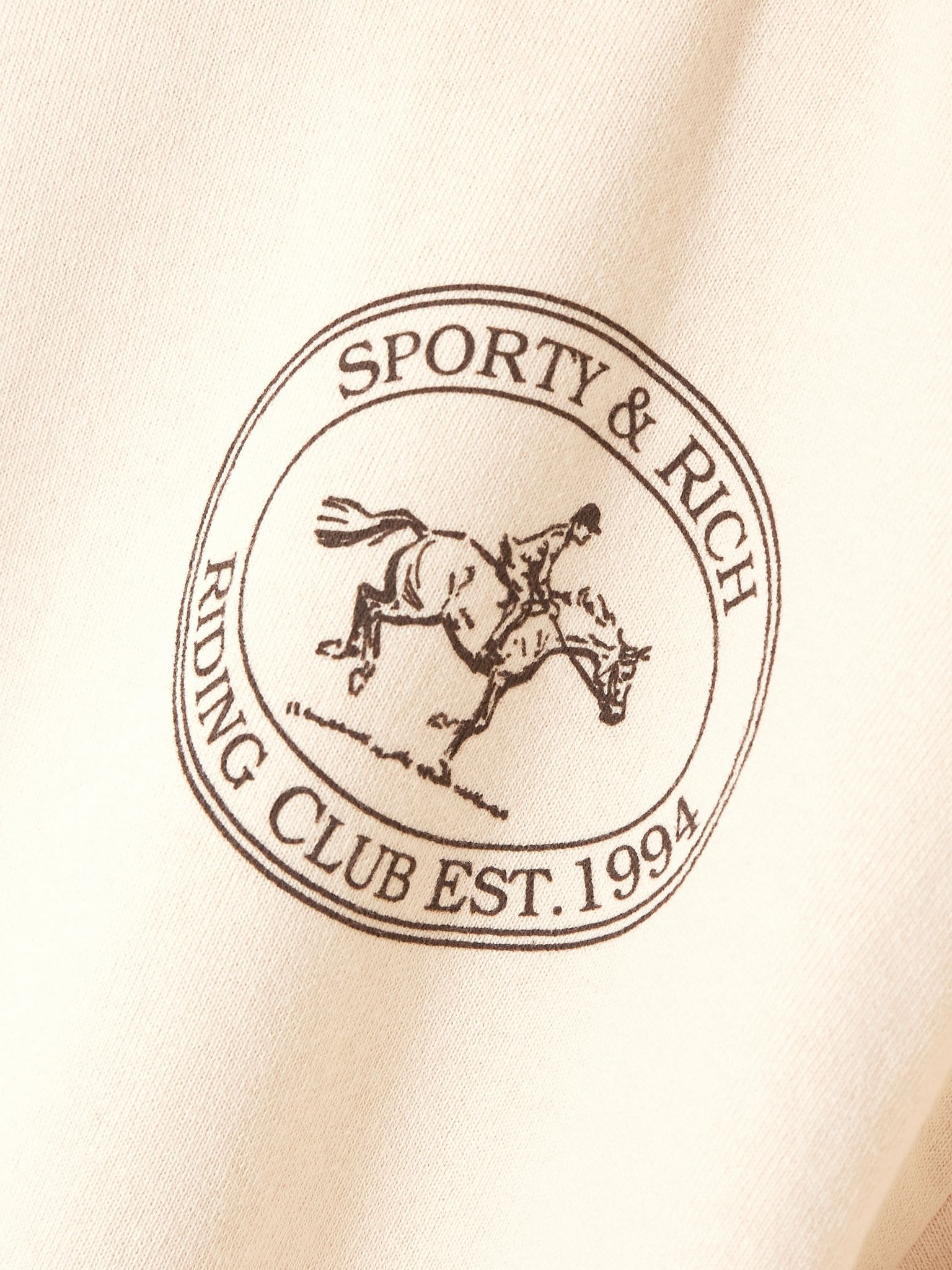 Riding Club printed cotton-jersey hoodie Cream - 4