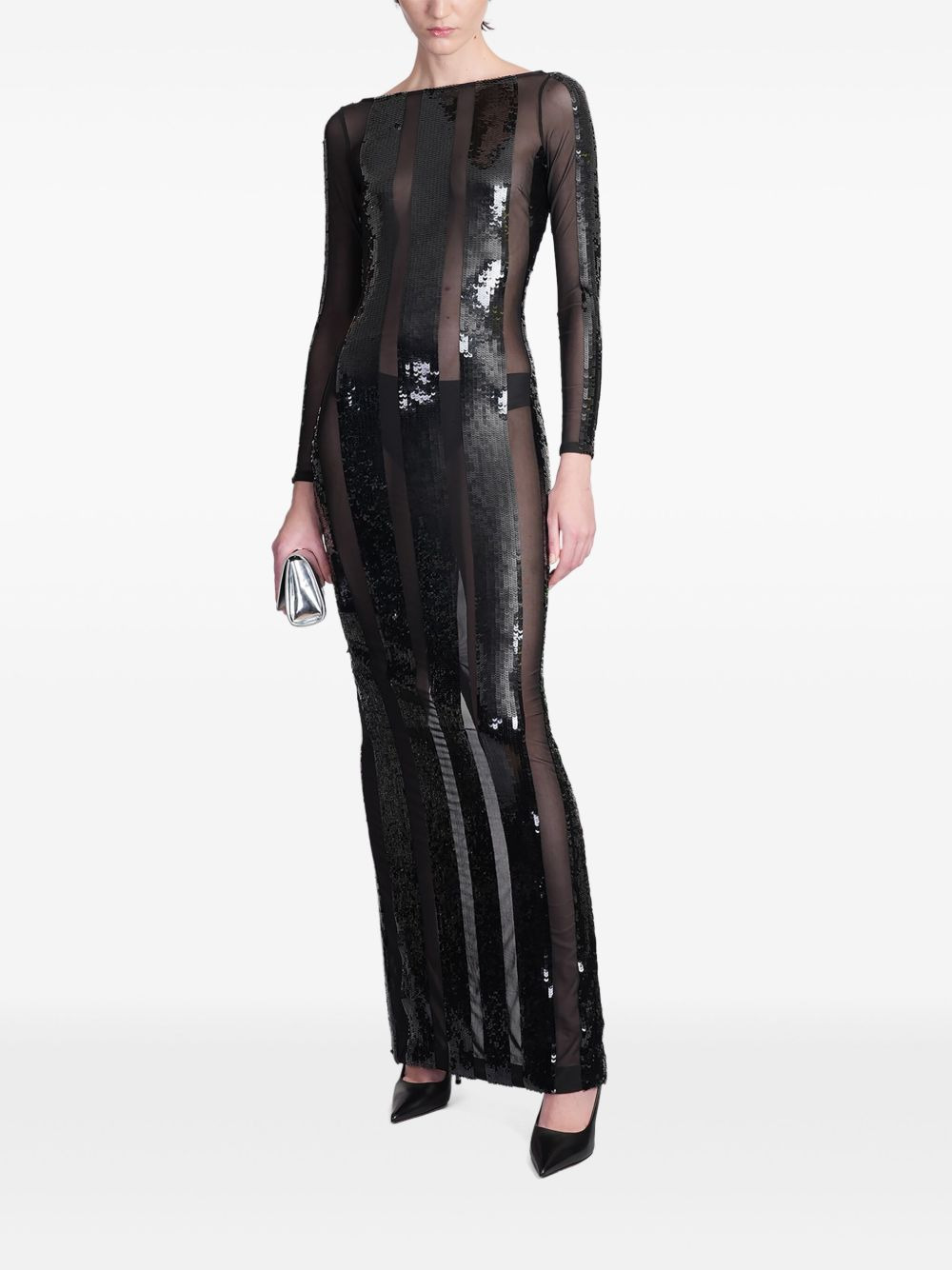 sequin-embellished dress - 1