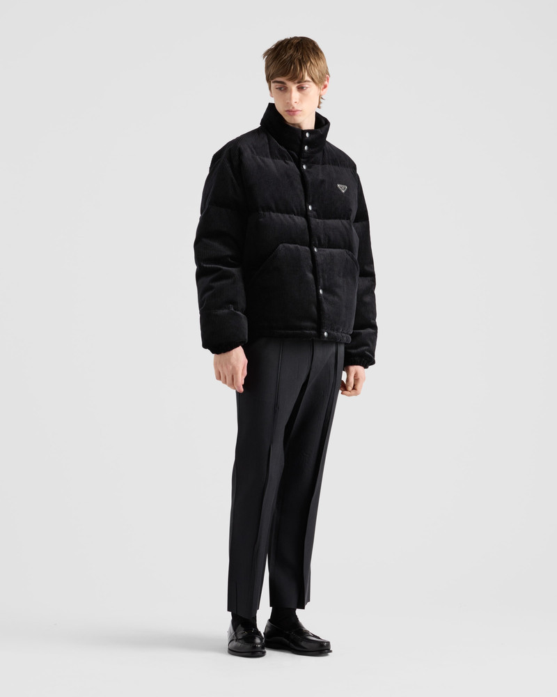 Prada Cropped corduroy down jacket outlook
